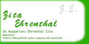zita ehrenthal business card